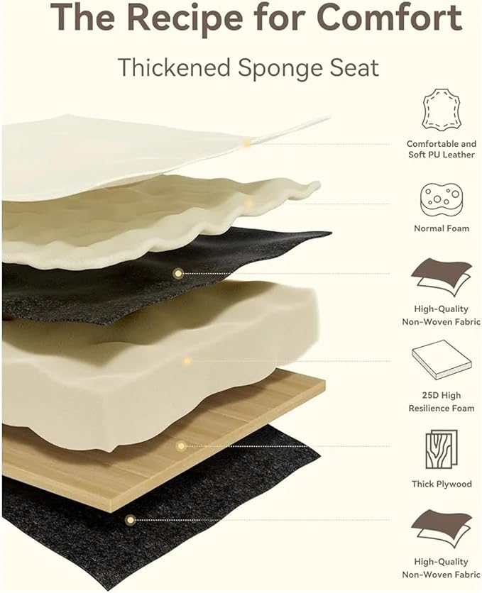 Adjustable Office Computer Chair with Armrest 2pcs Leather Upholstered Dining Chairs with Solid Metal Legs Curved Backrest(Brown)