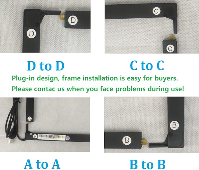 55 Inch 10 Points Interactive Infrared IR Touch Screen Overlay Frame Free Driver Design for Touch TV Touch Monitor Interactive White Board Touch Kiosks and Digital Signage