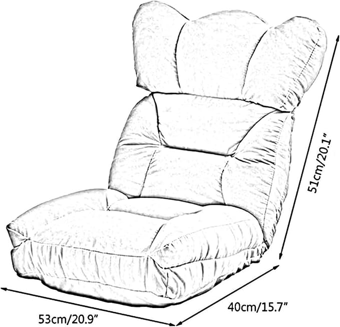 ELEFOCUS Folding Sofa Chair Folding Floor Chair Removable and Washable Lazy Sofa 6 Backrest Adjustments Meditation Chair(Champagne)
