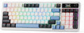 Redragon K719 Wireless Gasket Gaming Keyboard w/Hype Screen &amp Knob 95 Keys Mechanical Keyboard Easy-Control 1.14’’ TFT Info Display 5-Layer Noise Dampener Round PBT Keycaps Mint Mambo Switch