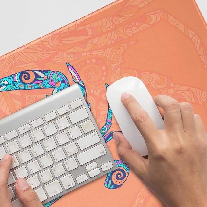 Mosaic Crab Large Gaming Mouse Pad Desk Mat with Stitched Edges Non-Slip Base for Gamer Home and Office 31.5 x 15.7