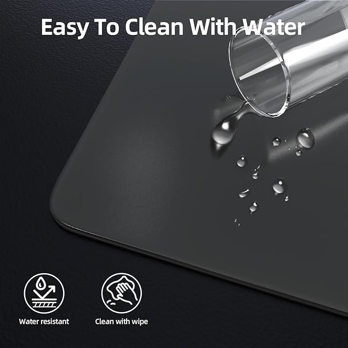 ATTACK SHARK CM05 Glass Gaming Mouse Pad17.7x15.7 in Large Mouse MatNon Slip 9H Hard MousepadsNano-Textured Glass Surface with Improved Precision and Speed for FPS Players-Pure Black