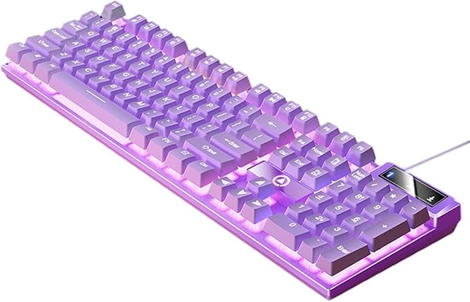 Mechanical Gaming Keyboard USB Multimedia Controls LED Lighting Effects for Computer Desktop