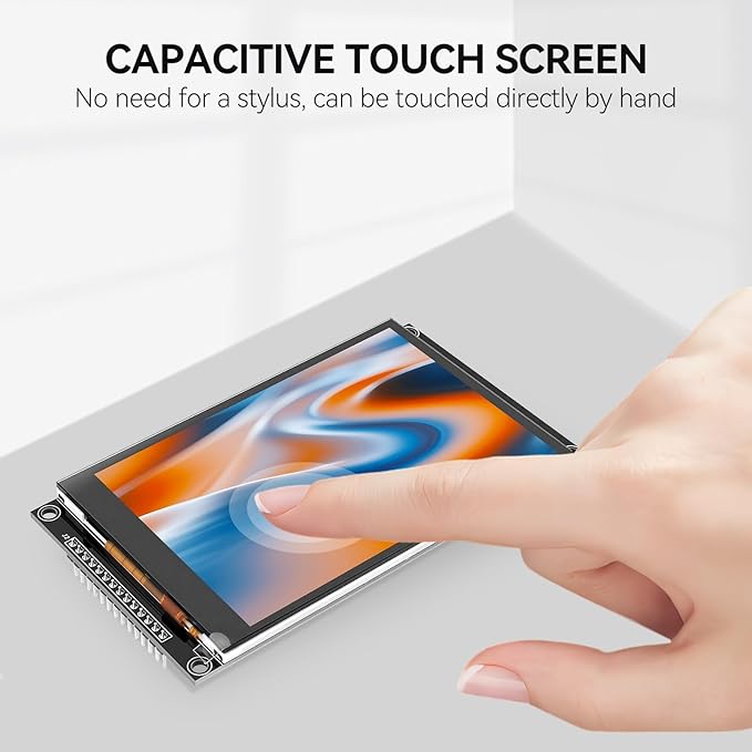 2PCS LCD Display 4.0 Inch 320x480 TN Capacitive Touch Screen Esp32 Display Module SPI Serial ST7796S Driver for Ar duino R3/Mega2560 (Black)