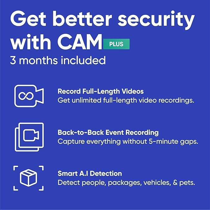 Cam v3 2 Pack 1080p Plug-in Smart Security Camera Color Night Vision Motion Detection 2-Way Audio Compatible with Alexa Google Assistant Cloud &amp SD Card Storage Indoor/Outdoor Wired Blac