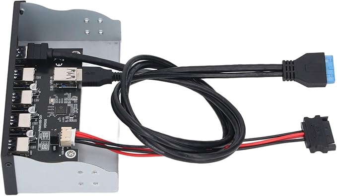 5.25 Inch 19 Pin Front Panel USB Hub 5xUSB3.2 GEN1 Ports GL3510 Controller Multi System Compatibility for WIN7 8 10 2003 OS X
