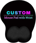 Nsipan Custom Mouse Pad with Wrist Rest Personalized Wrist Support Memory Foam Mat Mouse Mat with Photo Text Slip-Resistance Silicone