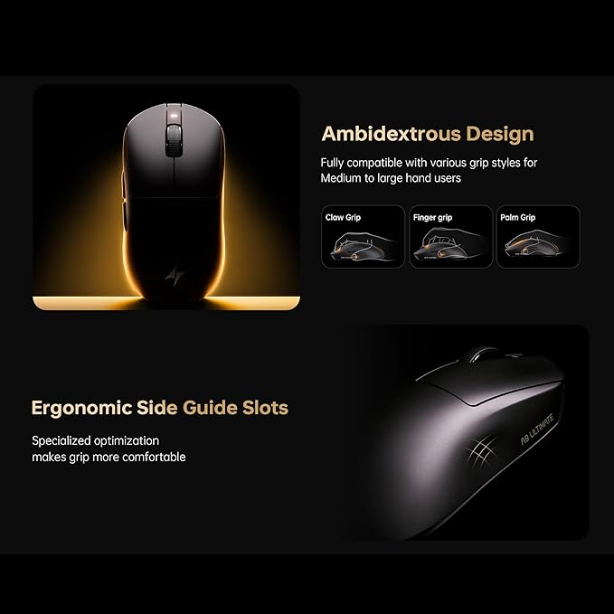 ATK Dragonfly A9 Ultra Max Wireless Gaming Mouse 55g Lightweight PAW3395 Ultra Sensor Nordic 54L15 MCU 8K Polling 800 Hr Battery Life Dual-Mode 2.4G/Wired