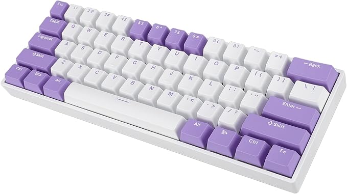 USB C Wired Gaming Keyboard 60% 61 Keys Compact Mechanical Keyboard Red Switch Dynamic RGB Backlighting Ergonomic Design Gaming Keyboard for PC Laptop