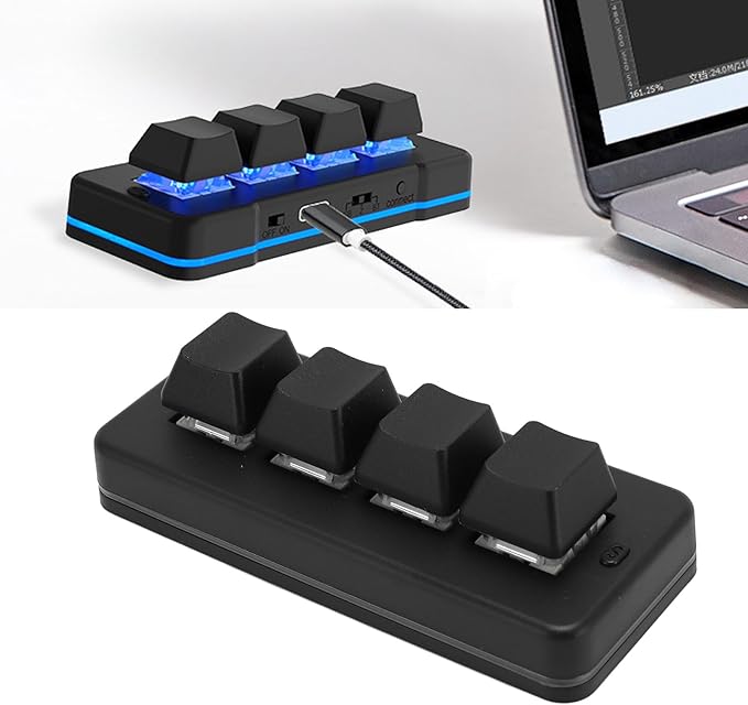 USB Macro Mechanical Gaming Keyboard Dual Mode Wired RGB Backlit Keyboard Compact Layout with Blue Switch and Multifunctional S Key for Computer Tablet Phone