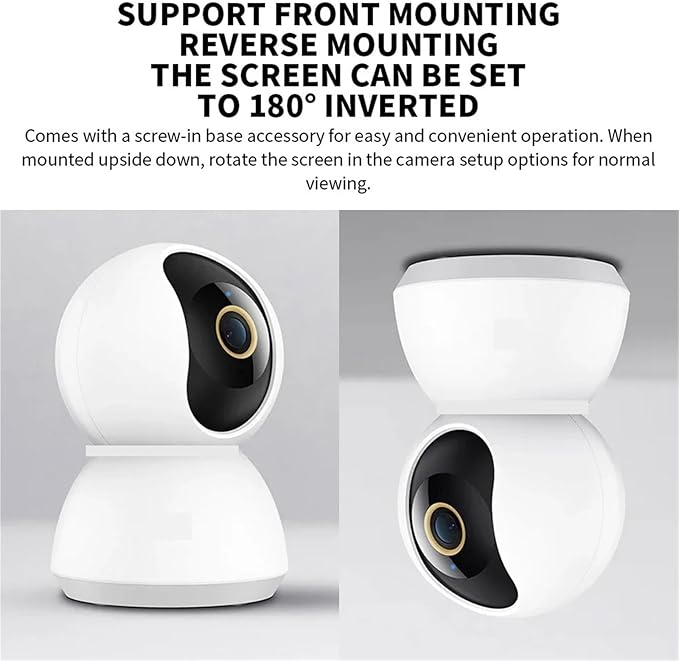 360° Smart Home Security Camera PTZ 2K Webcam 1296P 3 Megapixel AI Human Detection Night Vision Webcam(UK PlugOnly Camera)