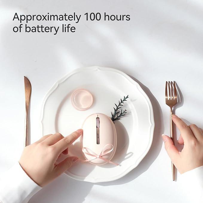 LOFREE Pudding Dual Mode Wireless Mouse with 5 Adjustable DPI Levels Rechargeable Office for Windows MacOS iOS Android Compatible with PC Mac Laptop（Foundation）