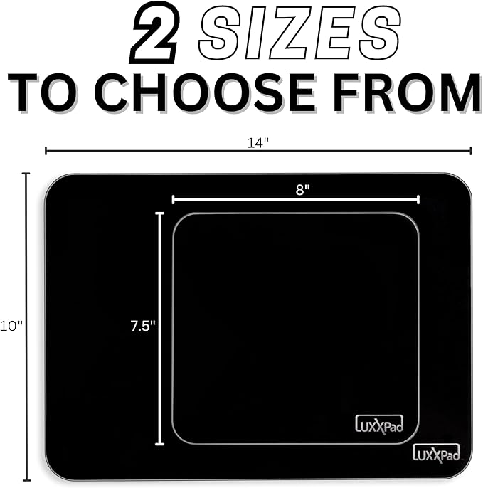 Glassboard Studio LuxxPad Glass Mouse Pad - Mouse Pad Gaming and Dry Erase Note Taking Pad Tempered Strong Glass with Rubber Non-Slip Feet for Gaming &amp Work (Blush Pink 10 x 14)