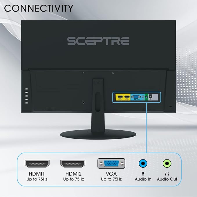 Sceptre IPS 27-Inch Business Computer Monitor 1080p 75Hz with HDMI VGA Build-in Speakers Machine Black 2020 (E275W-FPT) 27 IPS 75Hz