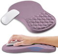 Ergonomic Mouse Pad Wrist Support with Memory Foam Massage Bulge Carpal Tunnel Pain Relief Mousepad Wrist Rest for Mouse(12x8 inch Purple)