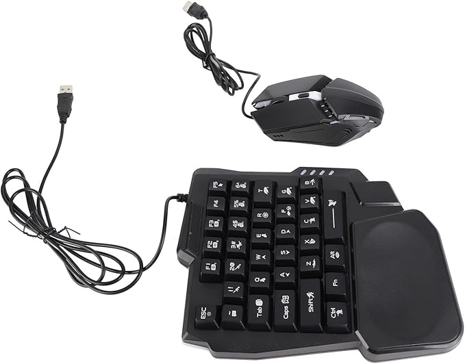 ZJchao RGB Backlit Keyboard Mouse Combo Single Hand Gaming Kit with Phone Stand Fast Charging for iOS