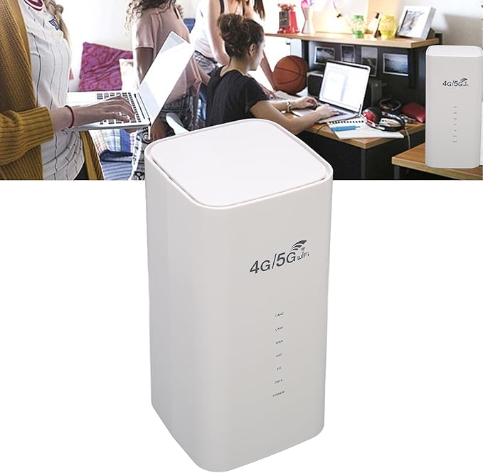 Unlocked 4G LTE Modem Router with SIM Card Slot 4 Antenna &amp Up to 32 Users for Travel Road Trips &amp Camping (US Plug)