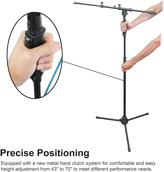 Audiosavings Bundle:(1) AKG D5S Dynamic Cardioid Pattern Vocal Microphone with On/Off Switch D5 S Mic Bundle with (1) Rockville RVMIC3 Tripod Microphone Stand with Hand Clutch &amp Boom (2 Items)