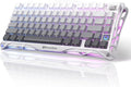 GravaStar Mercury K1 75% Wireless Mechanical Gaming Keyboard Aluminum Alloy Exoskeleton Design Gasket Custom Keyboard Hot-Swap Socket Linear Switches RGB Backlit