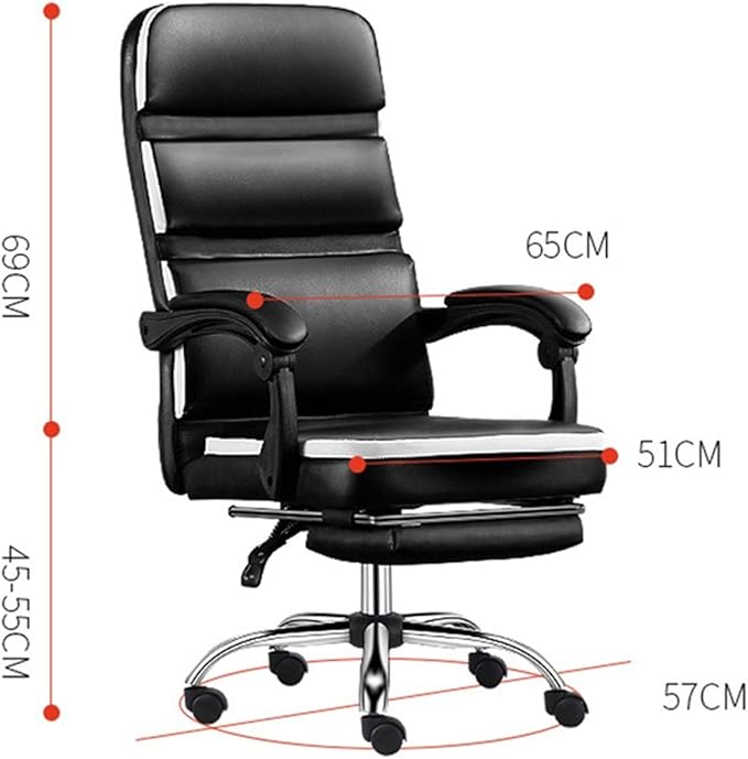 Black Living Room Gaming Chair Home Office Desk Chair with Rocking Function and Footrest Executive Swivel Chair 51 * 114-124CM(Color:Black)