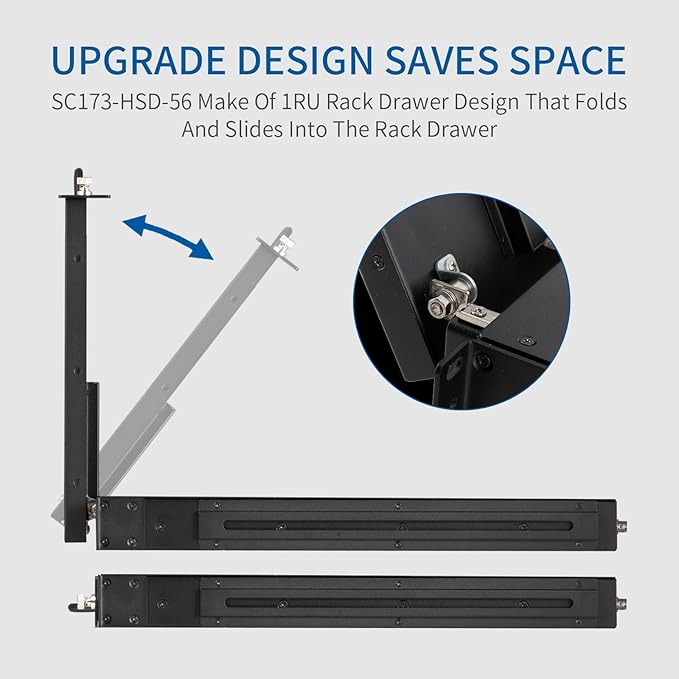 SEETEC 17.3 Inch SDI Rack Mount Monitor SC173-HSD-56 1RU Pull Out Production Monitor Full HD 1920x1080 3G-SDI HDMI
