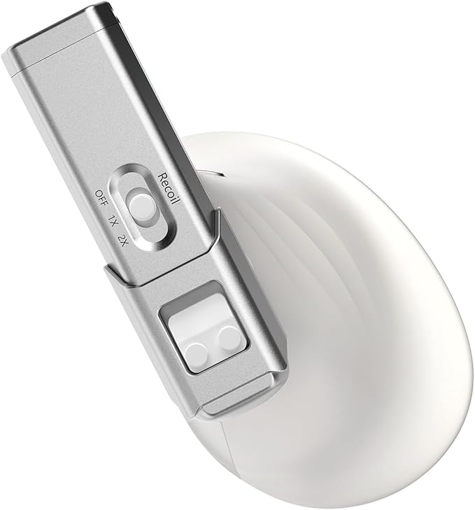 ErgoStrike7: Next-Gen FPS Gaming Mouse with Recoil (White) - FPS Gun Grip Mouse Ergonomic Vertical Design Wireless/Wired USB for PC Gamers