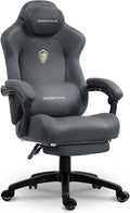 Dowinx Big and Tall Gaming Chair Suede Fabric Game Chair with Pocket Spring Cushion High Back Gamer Chair Ergonomic with Footrest for Adults Office 440LBS Grey
