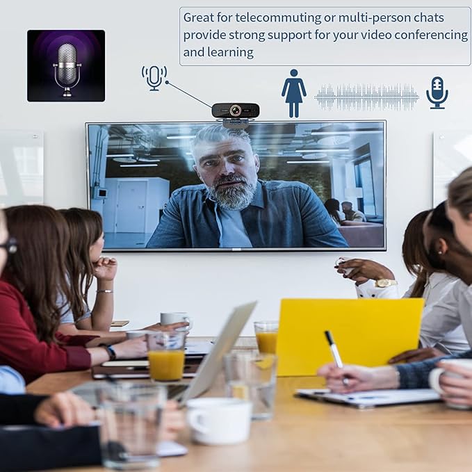 HD 1080P with Microphone 927 Web Camera 2 Mics Streaming 360° Rotatable PC Camera Plug and Play USB for Conferencing/Zoom/Facetime/YouTube/PC/Laptop/Desktop
