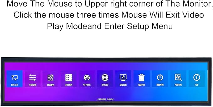 VSDISPLAY 21.3 Ultra Wide Bar Display 1920x360 IPS Digital Signage Monitor with USB Auto-Play Image Rotation and Mounting Holes for Advertising