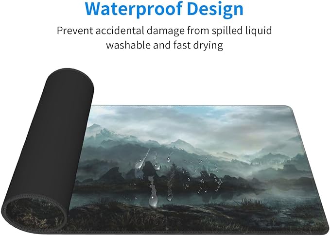 Generic Mouse Pad Non-Slip Rubber Base Mouse Pad Waterproof Desk Writing Mat for Office Home 12x31.5in Black2