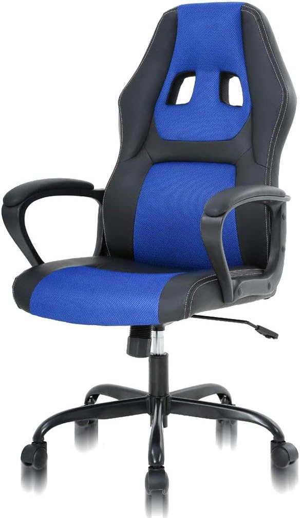 Office Chair Gaming Desk Racing Gaming Chair PC Gaming Ergonomic Racing Heavy Duty Office Video Game Chair PU Leather Racing Chair for Home Office Computer Gaming Chairs Video Game Chairs - Blue