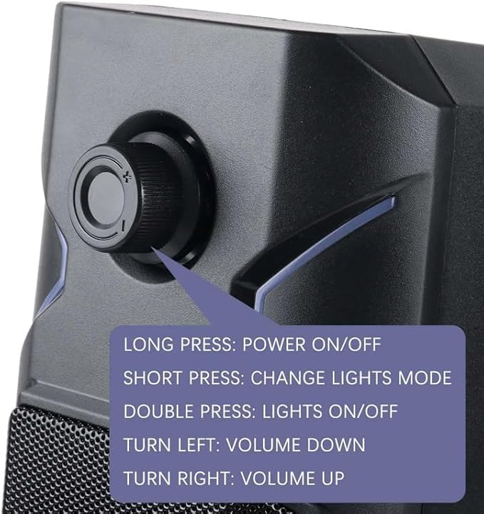 Computer Speaker 2.0 Channel Desktop RGB Colorful Light Stereo Satellite Multimedia