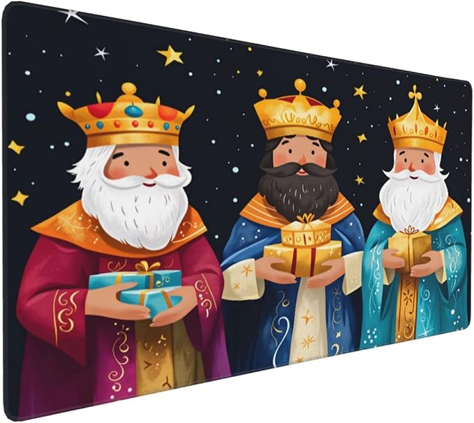 XXL Gaming Mouse Pad Extended (35.5X16) Three Wise Men Large Non-Slip Desk Mat Water-Resistant Keyboard Mousepad for Office &amp Home