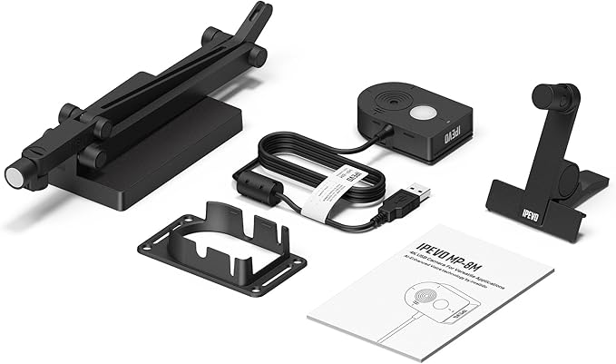 IPEVO MP-8M Multi-Purpose 4K USB 1080P Webcam Microphone with AI Noise Reduction Flexible mounting Options for Video Calls Gaming Streaming Conferencing Hybrid Work Streaming Vlogging
