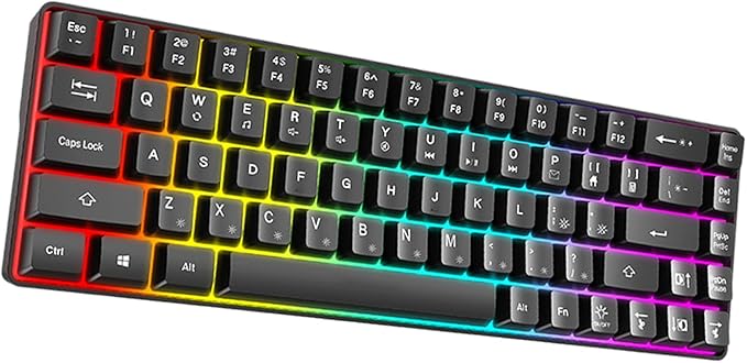 60% Mechanical Gaming Keyboard with Full Key Rollover Wire Keyboard for High Intensity Gaming Quiet Mechanical Keyboard