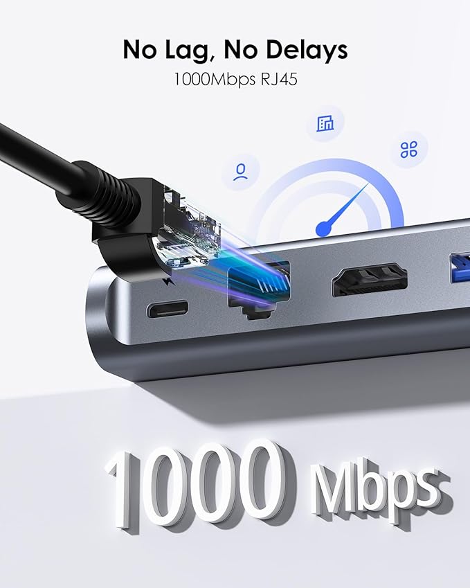 LENTION 11-in-1 USB C Docking Station with Detachable 3.3ft Long Cable 4K@60Hz HDMI 100W PD Ethernet USB 3.0 SD/TF Vertical Design for MacBook Pro/Air/Neo Dell HP Lenovo Surface Laptop (D54)
