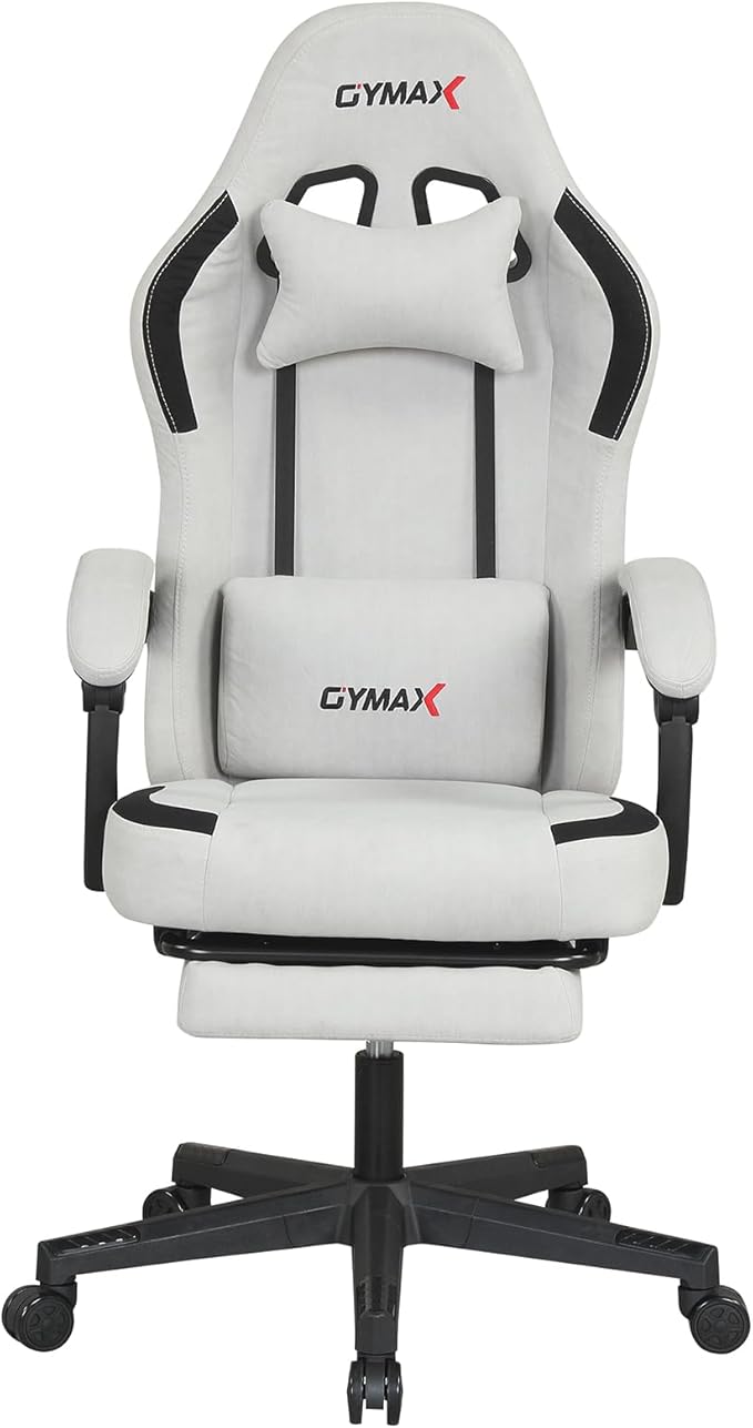 Giantex Gaming Chair Ergonomic Video Game Chair w/Footrest Lumbar Support Headrest Reclining Backrest &amp Linkage Armrests Height Adjustable 360° Swivel Computer Desk Chair for Home Office (Gre