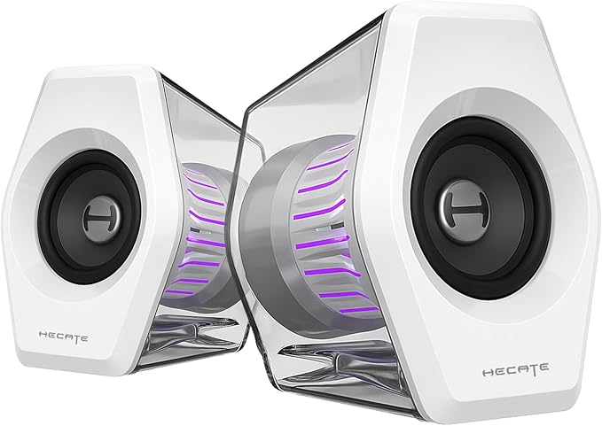 Edifier G2000 Pro 64W Desktop 2.0 Computer Gaming Speakers for PC Laptop Mac Woofer Bluetooth USB 3.5mm AUX Inputs RGB Lights Multimedia Speakers White