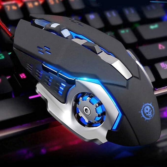 Gaming Keyboard and MouseGaming Keyboard USB Wired Backlit Gaming Keyboard Mechanical Feeling with Gaming MouseGaming Keyboard Wired Setfor WindowsMac OS Computer (Color : White)