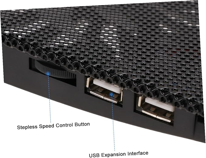 6 Inch Adjustable Laptop Holder Cooling Pad with High-Velocity Fan Notebook Cooling Support for Office and Gaming Black