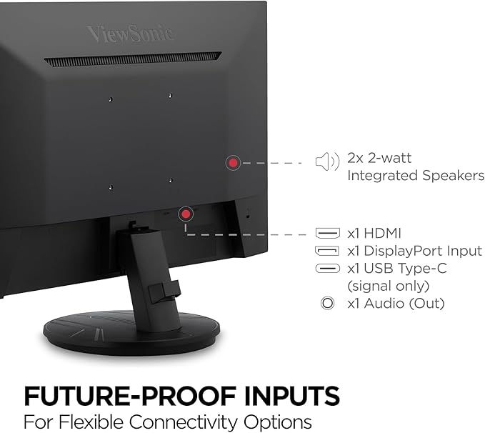 ViewSonic VX2416A 24 Inch 1080p 1ms 120Hz IPS Gaming Monitor with Eye Care USB C HDMI 1.4 and DisplayPort Inputs