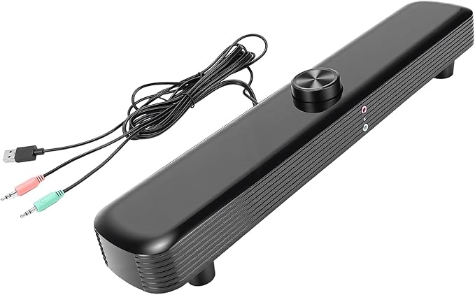 Fabater Computer Speakers 3D Stereo Sound Breathing LED Lights USB Compatible Stylish Metal Grilles Desktop Speakers PC with Microphone and Anti Slip Mat for Desktop