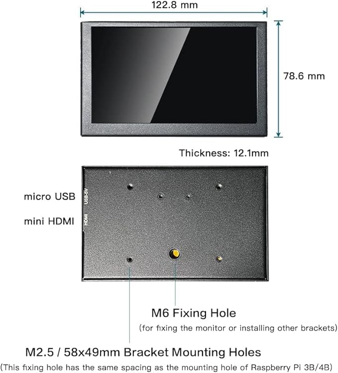 5 inch IPS Small Hdmi Monitor VESA Metal Shell 800x480 mini LCD Screen Portable Display Monitor