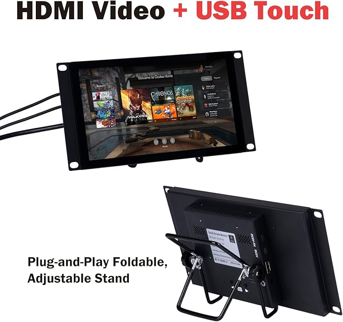 GeeekPi 9 inch 1280x720 LCD Touch Screen 3U Rack Mount Monitor for DeskPi RackMate T0/T1/T2/T0 Plus/T1 Plus/TL1 Server Cabinet and 10 inch Mini Server Rack