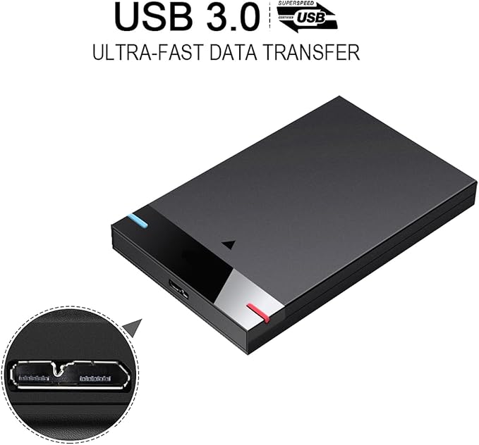 2.5'' 250GB Ultra Slim Portable External Hard Drive USB3.0 HDD Storage for PC Desktop Laptop MacBook Chromebook Xbox One