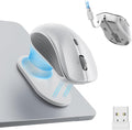 ESR MagMouse Snap-to-Carry Bluetooth Mouse Rechargeable Wireless Mouse for Laptop with Built-in Charging Cable Reusable Adhesive Holder BT 5.0 + 2.4 GHz Connectivity Silent Ergonomic White