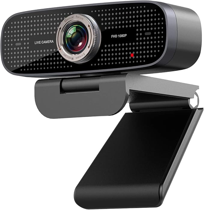 HD 1080P with Microphone 927 Web Camera 2 Mics Streaming 360° Rotatable PC Camera Plug and Play USB for Conferencing/Zoom/Facetime/YouTube/PC/Laptop/Desktop