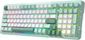 Redragon K742 Wireless Mechanical Gaming Keyboard with Knob Bluetooth 5.0/2.4GHz/USB C Wired Creamy Keyboard with Number Pad for PC Computer RGB Backlits Hot-Swappable with Linear Switches (Green)
