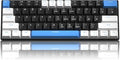 Camiysn 60% Mechanical Gaming KeyboardWhite Black Blue Keycaps Gaming Keyboard with Linear Red Switch Detachable Type-C Cable Mini Keyboard with Blue LED Light for Windows/Mac/PC/Laptop