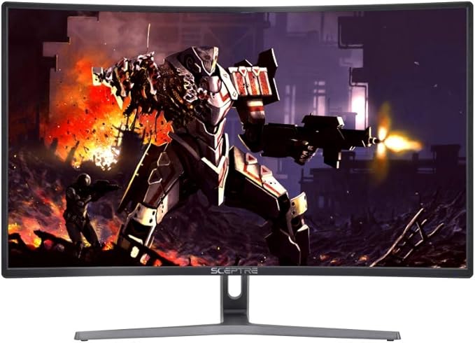 Sceptre C275B-144RR AMD FreeSync DisplayPort HDMI DVI Ports 27 Curved Professional 144 Hz Monitor Metal Black